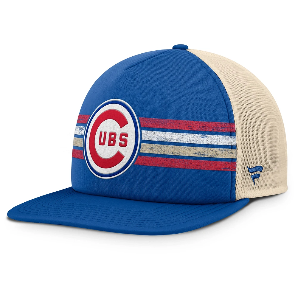 Casquette snapback Powers Fanatics Royal/Natural pour homme, collection Cooperstown des Chicago Cubs