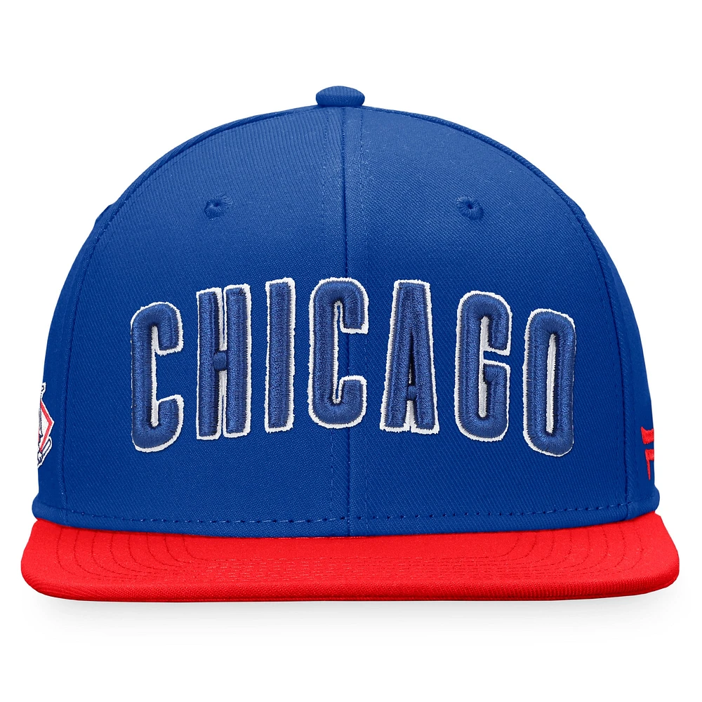 Men's Fanatics Royal/Red Chicago Cubs Fundamental Two-Tone Fitted Hat