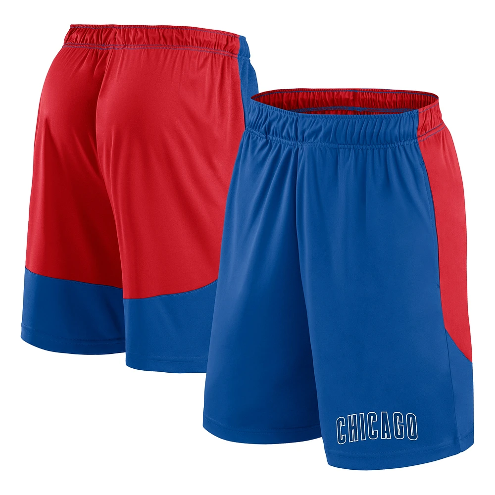 Short en polyester Fanatics Royal/Red Chicago Cubs pour homme