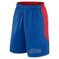 Men's Fanatics Royal/Red Chicago Cubs Launch Polyester Shorts