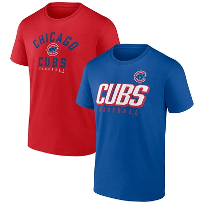 Ensemble combiné de t-shirts Fanatics Royal/Rouge des Chicago Cubs Player Pack pour hommes