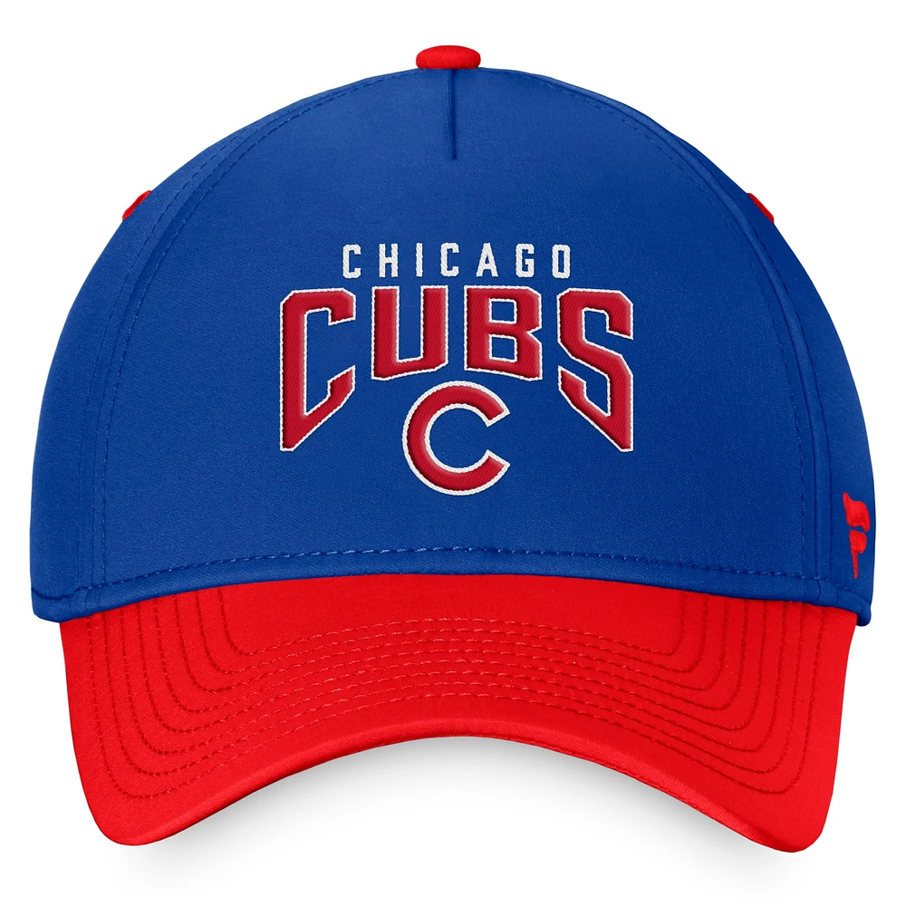 Casquette flexible à logo empilé Fanatics Royal/Rouge des Chicago Cubs pour hommes