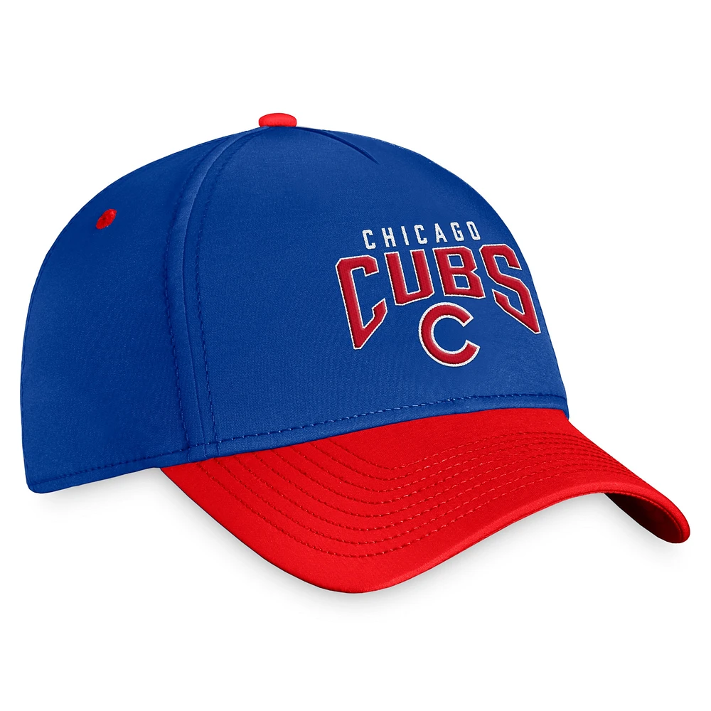 Casquette flexible à logo empilé Fanatics Royal/Rouge des Chicago Cubs pour hommes