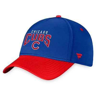 Casquette flexible à logo empilé Fanatics Royal/Rouge des Chicago Cubs pour hommes