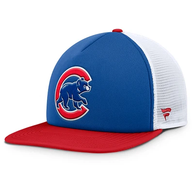 Casquette Snapback en mousse fondamentale sur le devant en mousse Fanatics Royal/White Chicago Cubs pour hommes