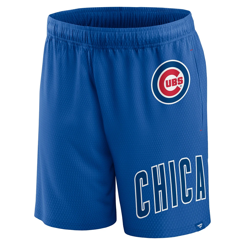 Short en maille Clincher Fanatics Royal Chicago Cubs pour hommes