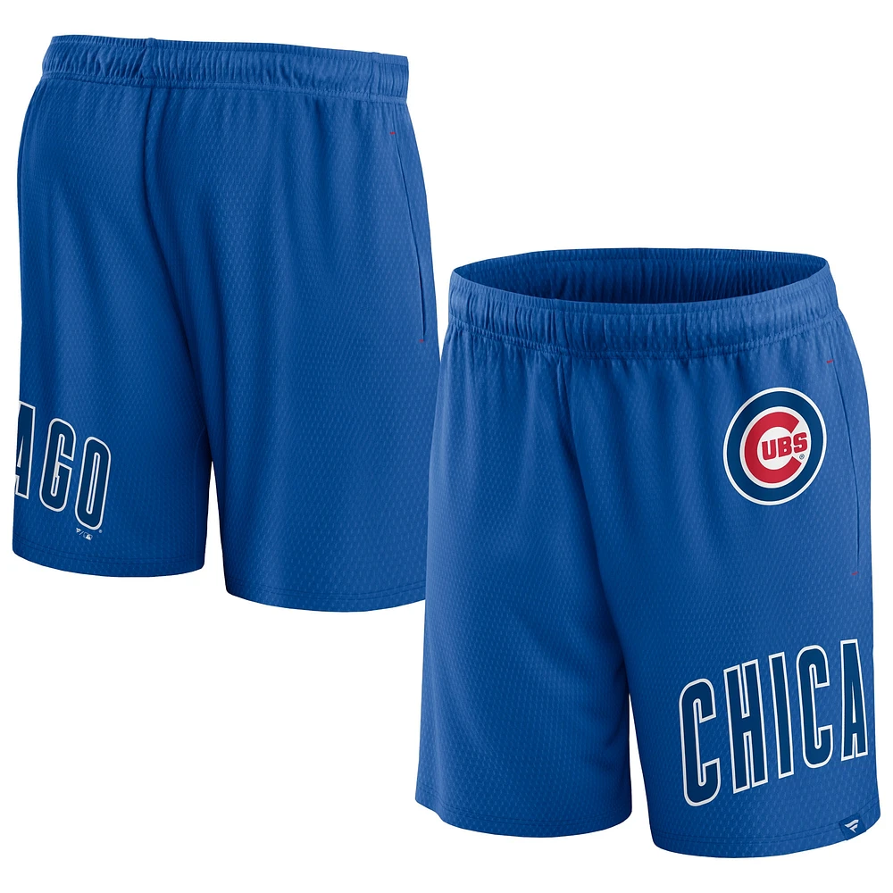 Short en maille Clincher Fanatics Royal Chicago Cubs pour hommes