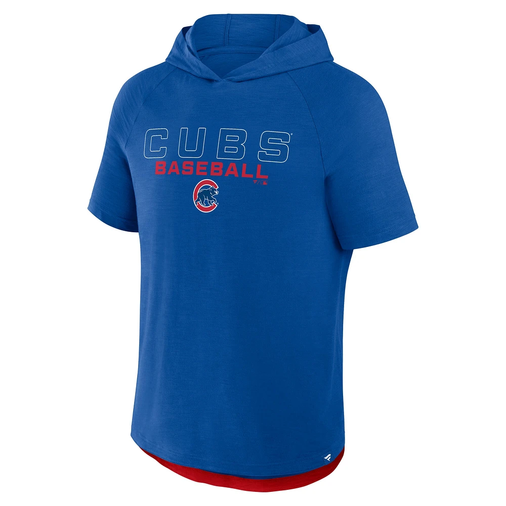 Men's Fanatics Royal Chicago Cubs Clubhouse Optimal Play Raglan Hoodie T-Shirt