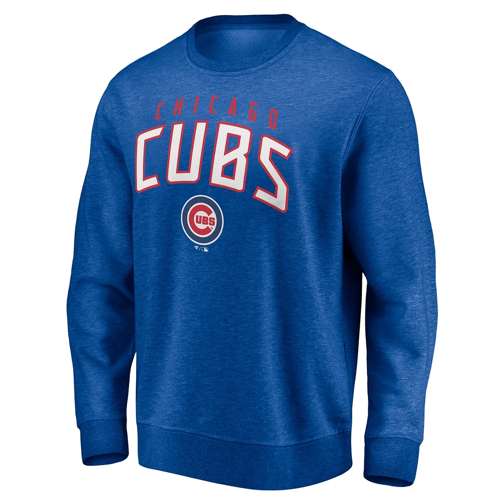 Men's Fanatics Royal Chicago Cubs Gametime Arch Pullover Sweatshirt