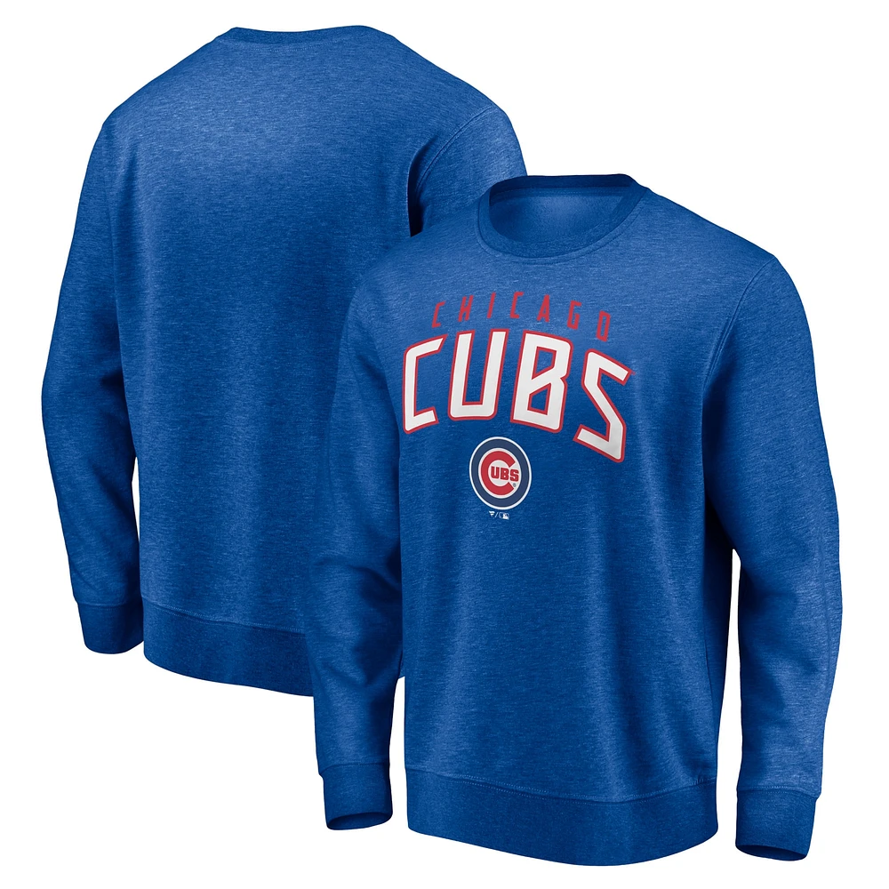 Men's Fanatics Royal Chicago Cubs Gametime Arch Pullover Sweatshirt