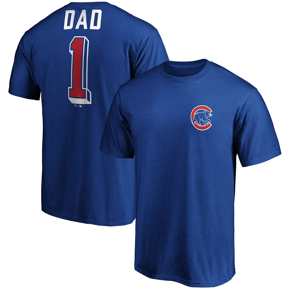 T-shirt de l'équipe numéro un des papas Royal Chicago Cubs Fanatics pour hommes