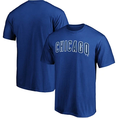 T-shirt officiel avec le mot-symbole Fanatics Royal Chicago Cubs pour hommes