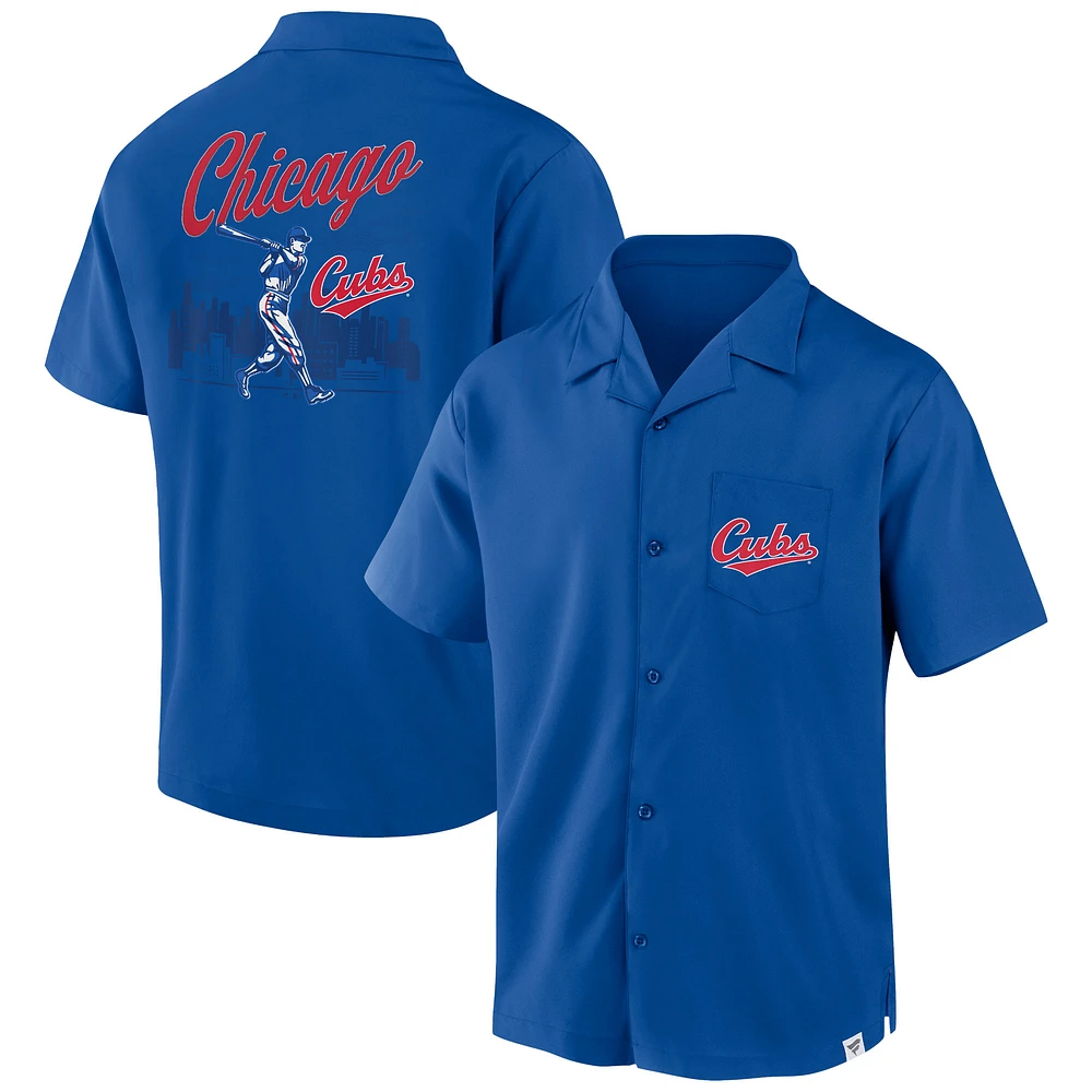 Chemise boutonnée Fanatics Royal Chicago Cubs Proven Winner Camp pour hommes