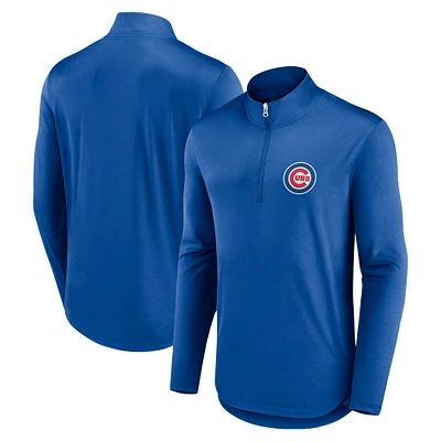 Men's Fanatics Royal Chicago Cubs Quarterback Quarter-Zip Top