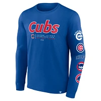 T-shirt à manches longues Fanatics Royal Chicago Cubs Strike the Goal pour hommes
