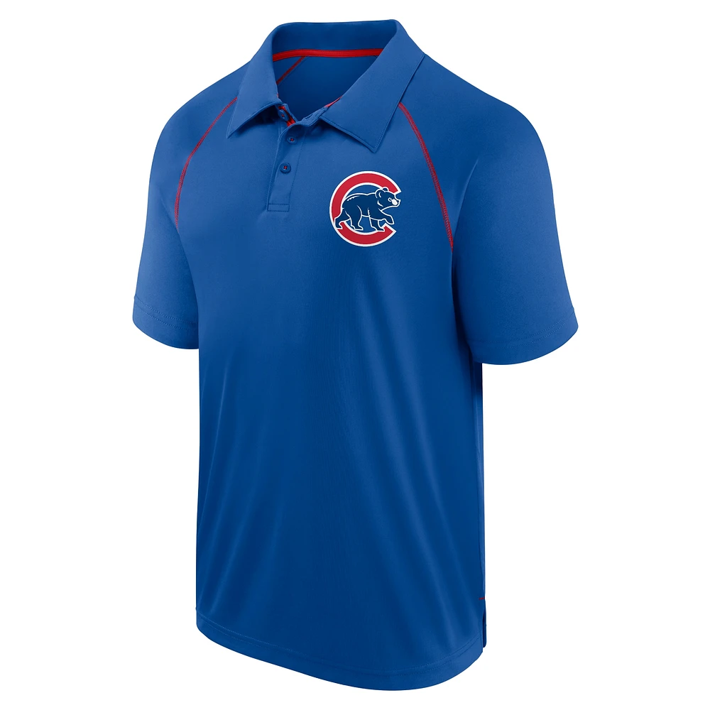 Polo raglan Fanatics Royal Chicago Cubs Strong Alone pour homme