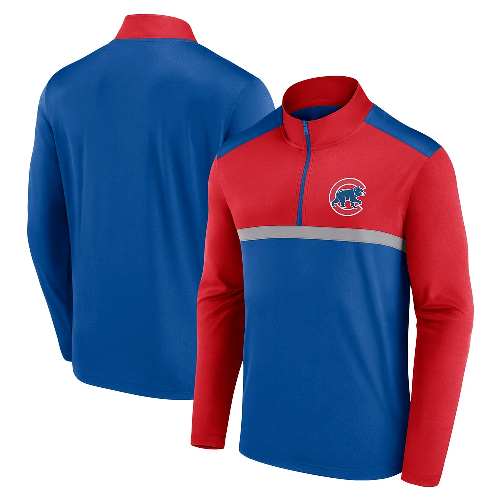 Men's Fanatics Royal Chicago Cubs Unstoppable Quarter-Zip Top