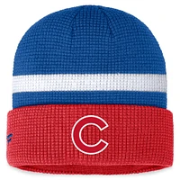 Bonnet en tricot à revers gaufré Fanatics Royal Chicago Cubs pour hommes