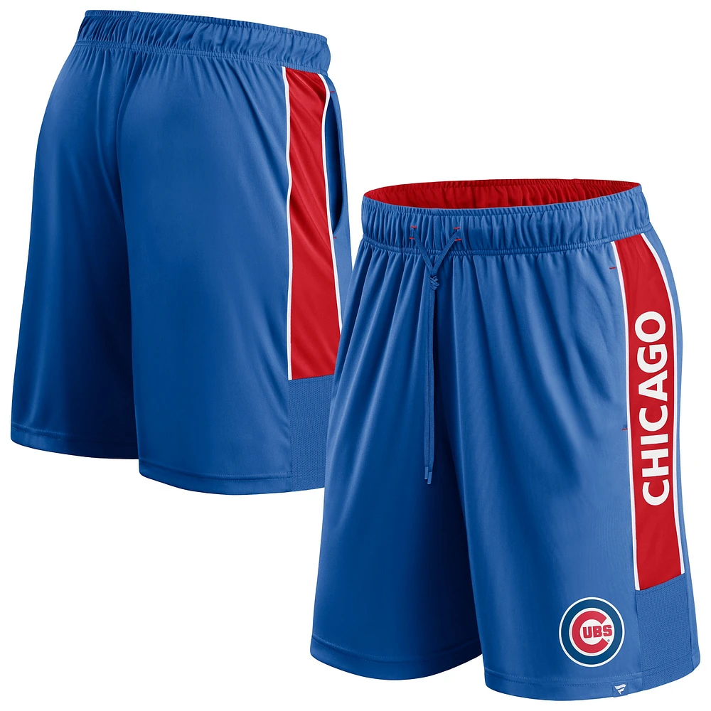 Short de défenseur Fanatics Royal Chicago Cubs Win The Match pour hommes