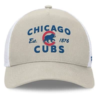 Casquette réglable de camionneur A-Frame Stone Chicago Cubs Fanatics pour hommes