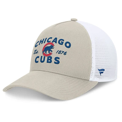 Casquette réglable de camionneur A-Frame Stone Chicago Cubs Fanatics pour hommes