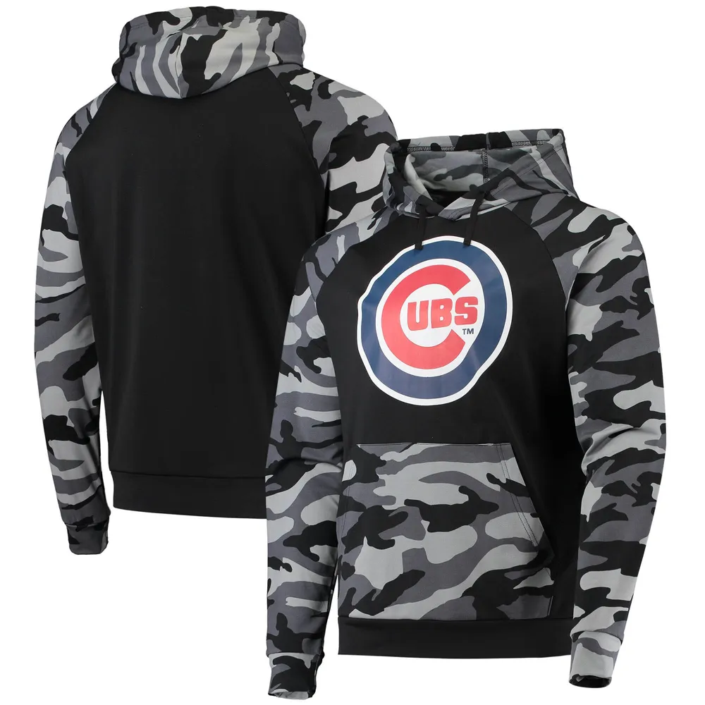 Chandail à capuchon raglan FOCO Chicago Cubs pour hommes, noir, camouflage