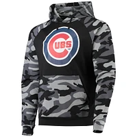 Chandail à capuchon raglan FOCO Chicago Cubs pour hommes, noir, camouflage