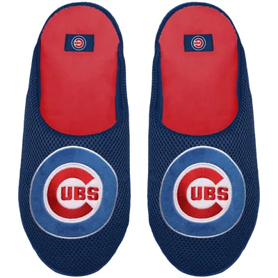 Chicago Cubs FOCO Big Logo Colorblock Mesh Slippers