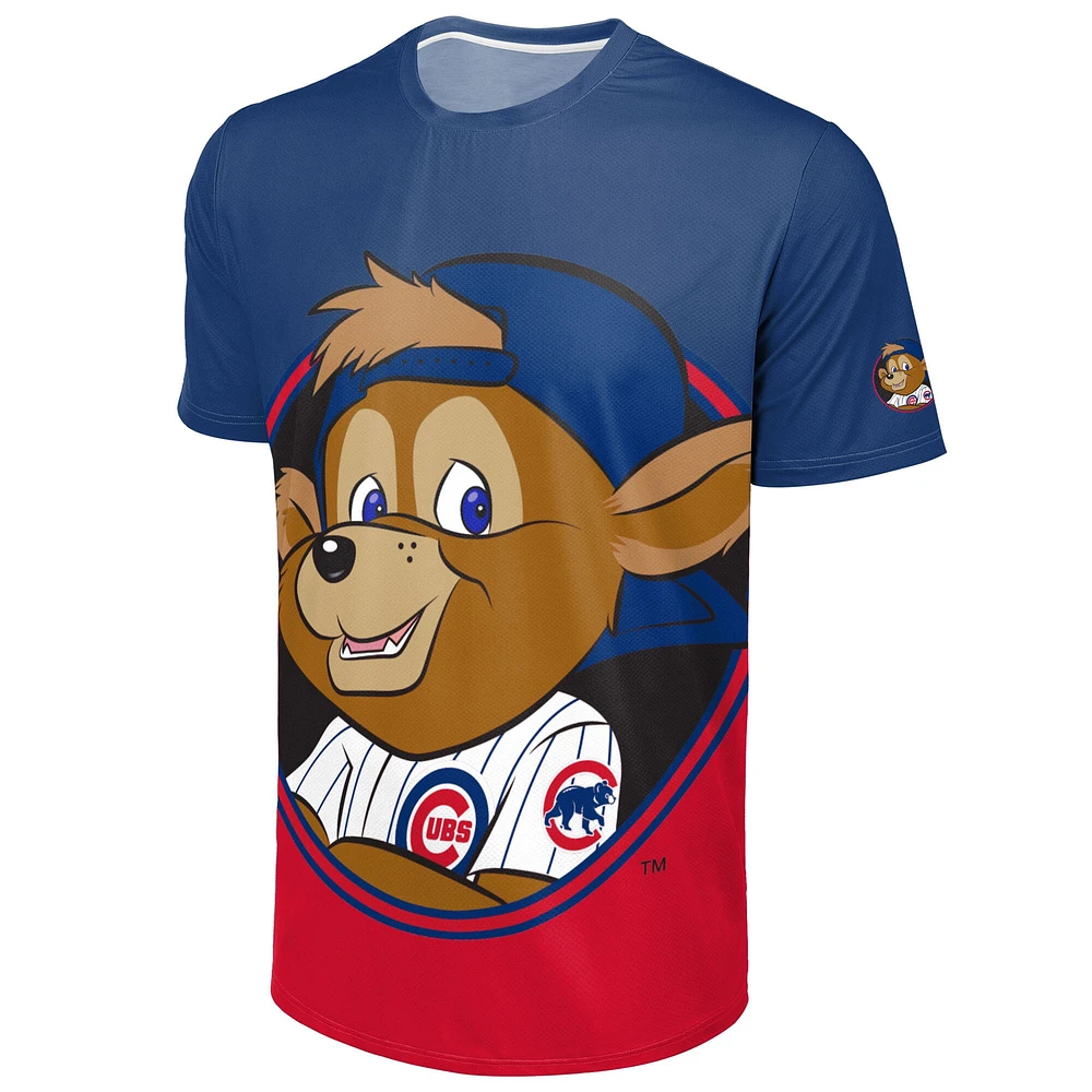 T-shirt FOCO pour homme, bleu royal/rouge, avec grand logo des Chicago Cubs