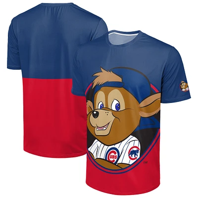T-shirt FOCO pour homme, bleu royal/rouge, avec grand logo des Chicago Cubs