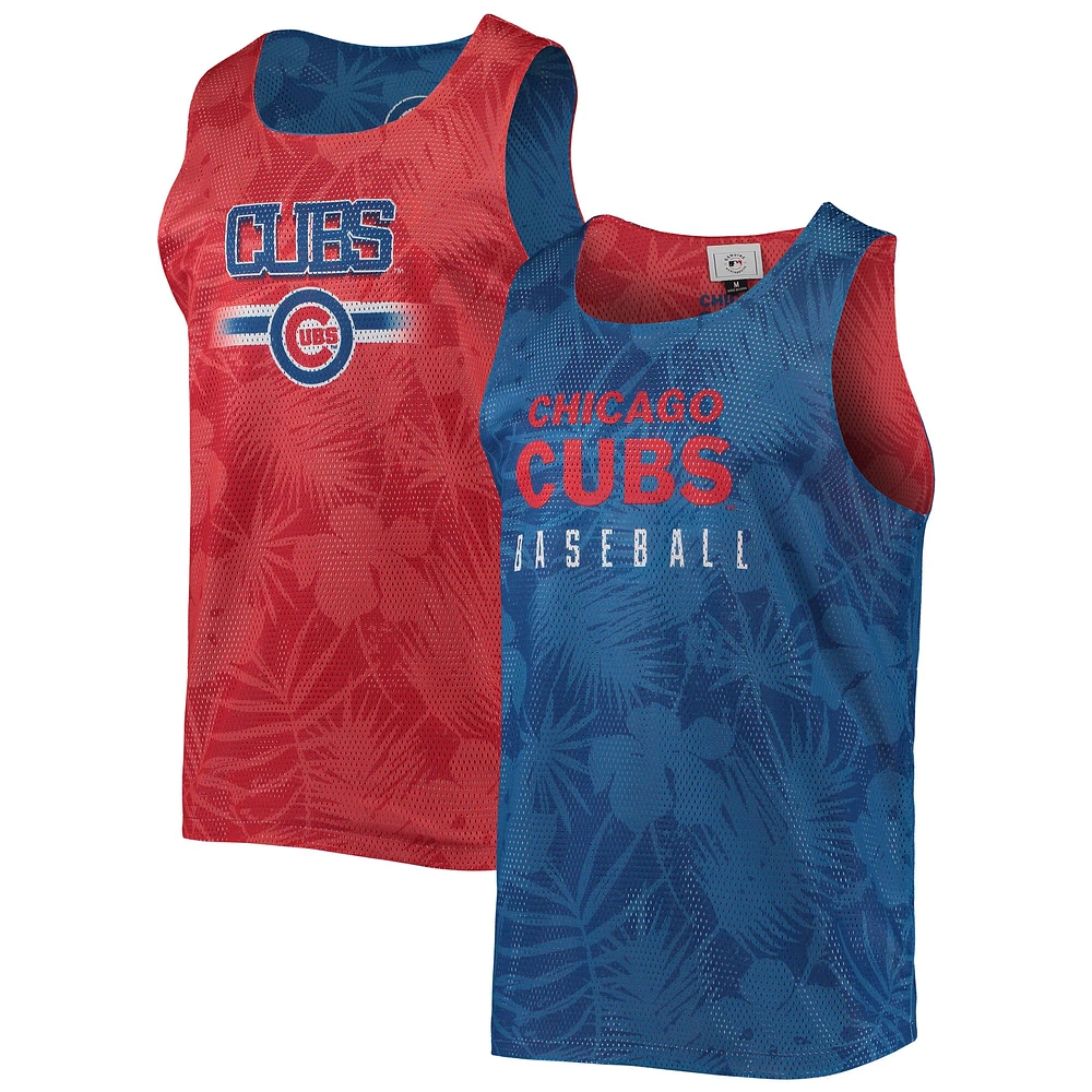 Men's FOCO Royal Chicago Cubs Floral Reversible Mesh Tank Top