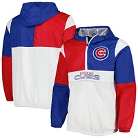 Men's G-III Sports by Carl Banks Royal/Red Chicago Cubs Fair Catch Half-Zip Hoodie