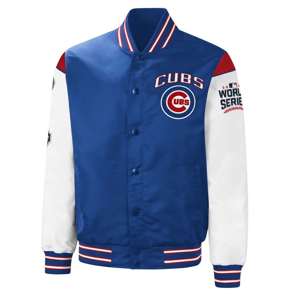 Men's G-III Sports by Carl Banks Royal/White Chicago Cubs 3x World Series Champions Complete Game - Full-Snap Jacket