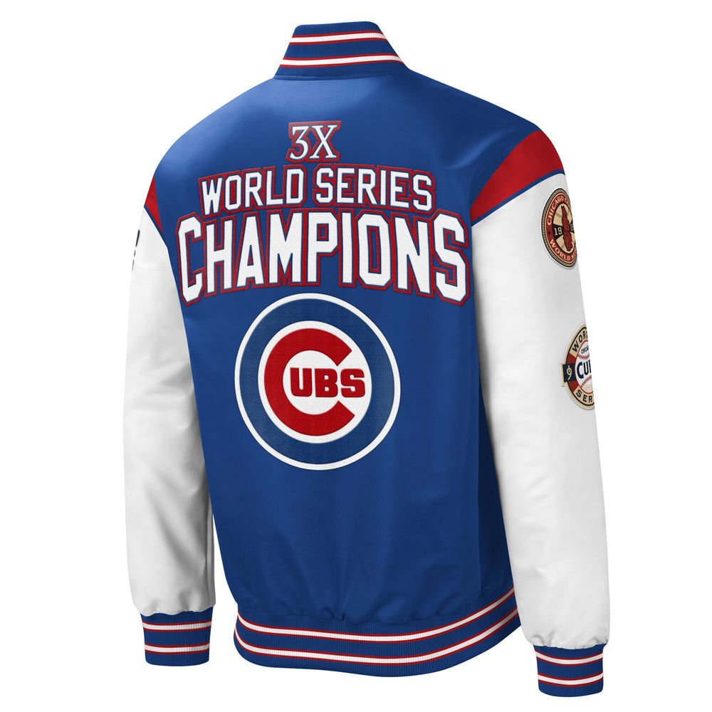 Men's G-III Sports by Carl Banks Royal/White Chicago Cubs 3x World Series Champions Complete Game - Full-Snap Jacket