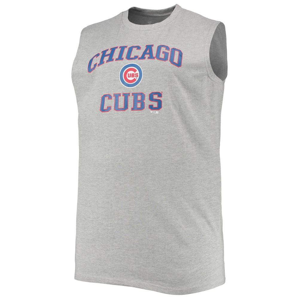 Profile Men's Heathered Gray Chicago Cubs Big & Tall Jersey Muscle