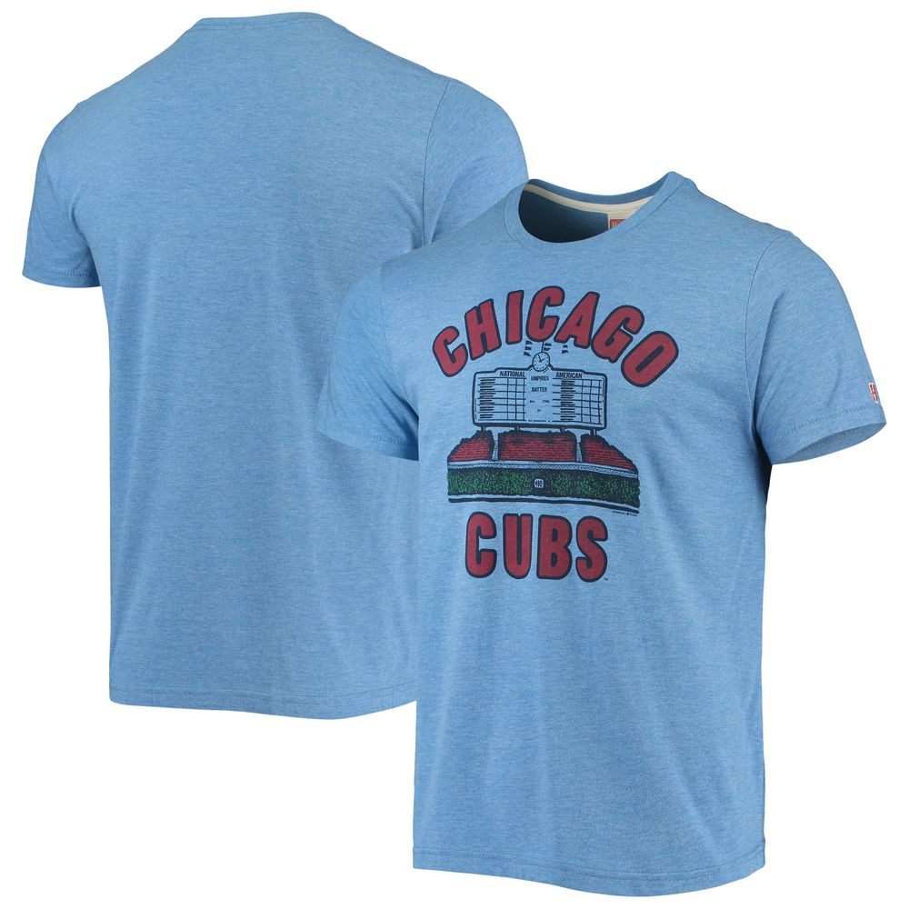 Men's Homage Heathered Royal Chicago Cubs Hyper Local Tri-Blend T-Shirt