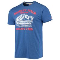 Men's Homage Heathered Royal Chicago Cubs Wrigley Field Tri-Blend T-Shirt