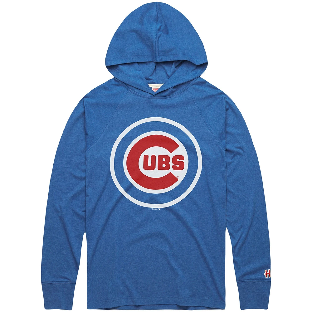 Sweat à capuche léger trois bandes raglan pour homme, hommage aux Cubs de Chicago