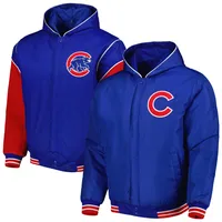 JH Design Royal Chicago Cubs Veste à capuche réversible en polaire boutons-pression pour homme