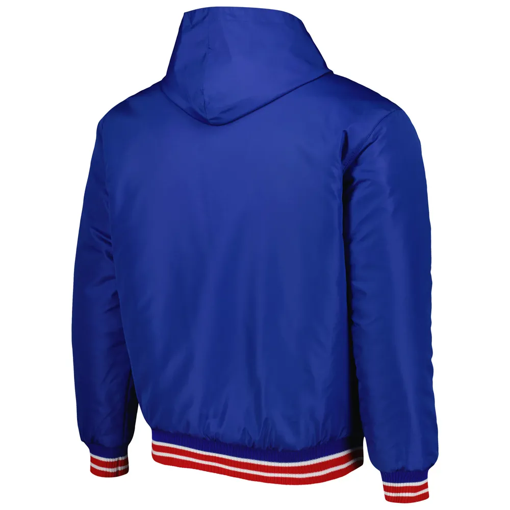 JH Design Royal Chicago Cubs Veste à capuche réversible en polaire boutons-pression pour homme