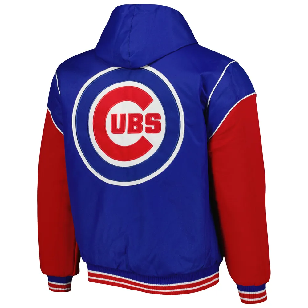 JH Design Royal Chicago Cubs Veste à capuche réversible en polaire boutons-pression pour homme