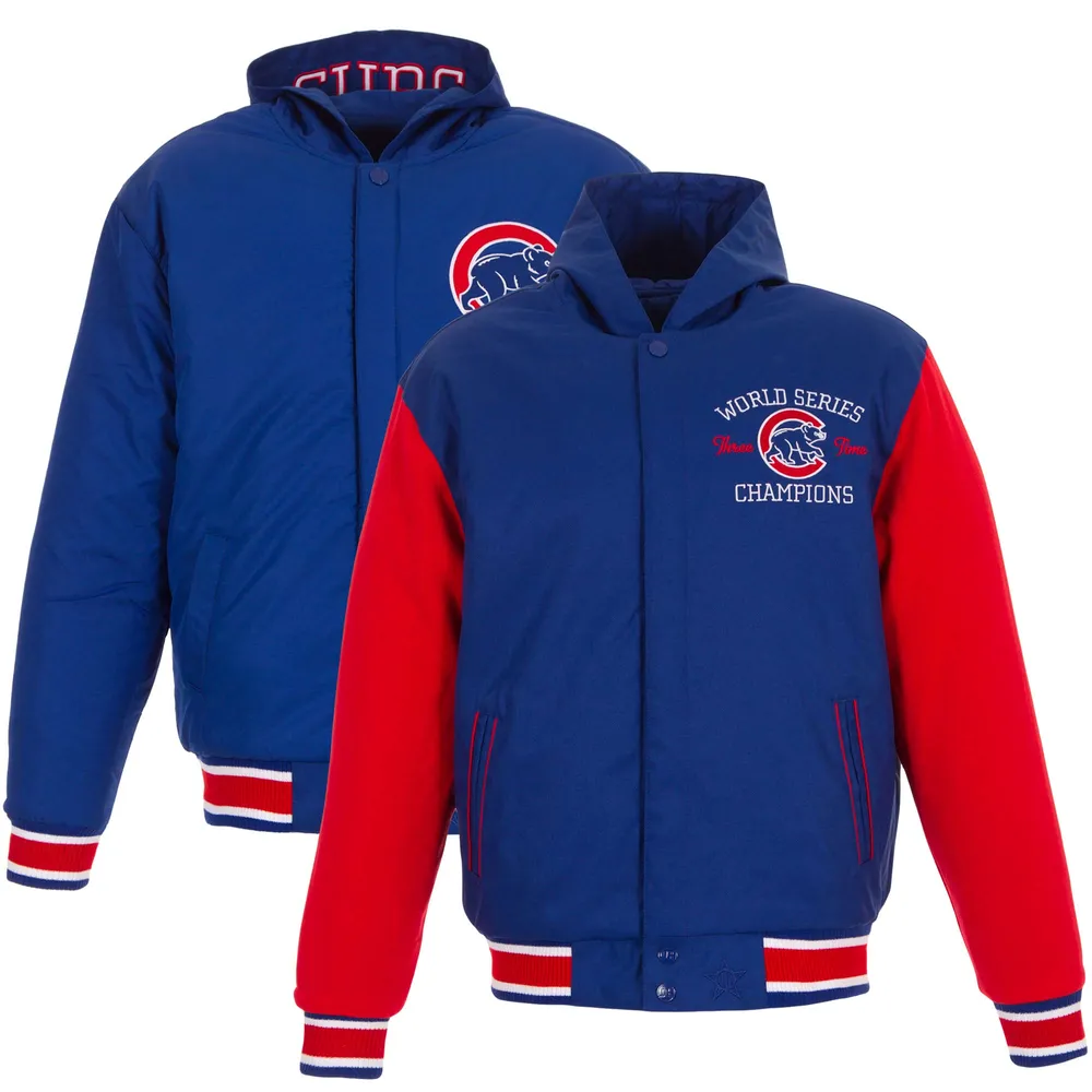 Men's Royal/White Chicago Cubs Logo Full-Zip Varsity Jacket