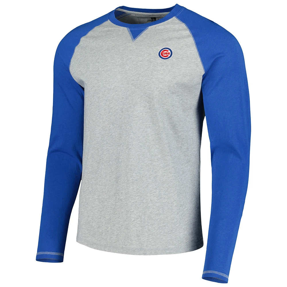 T-shirt à manches longues johnnie-O Royal/Heather Grey Chicago Cubs Alsen Raglan pour homme