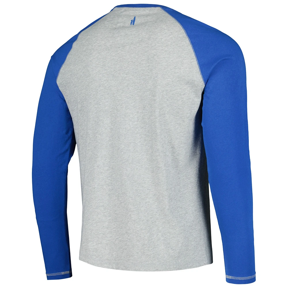 T-shirt à manches longues johnnie-O Royal/Heather Grey Chicago Cubs Alsen Raglan pour homme