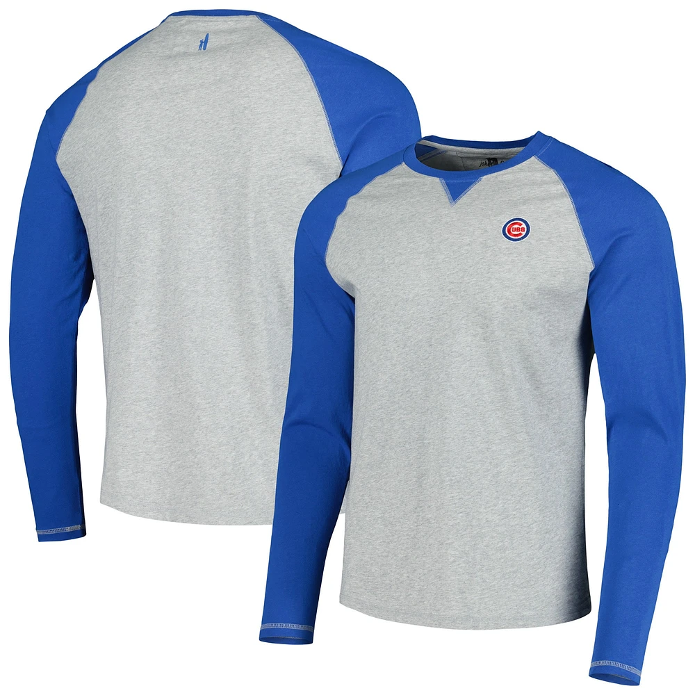 Men's johnnie-O Royal/Heather Gray Chicago Cubs Alsen Raglan Long Sleeve T-Shirt