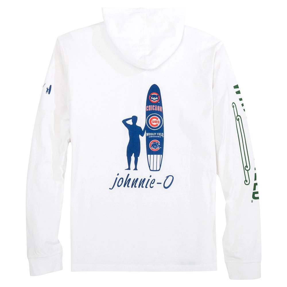 Men's johnnie-O White Chicago Cubs Eddie Long Sleeve Hoodie T-Shirt