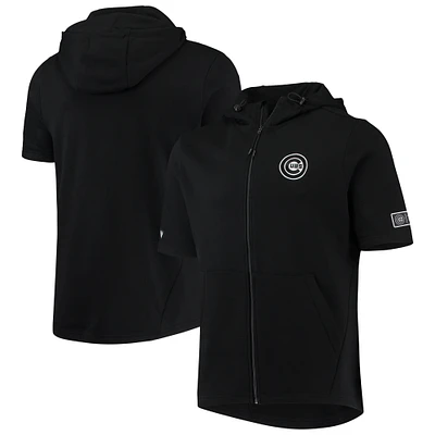 Veste à capuche et manches courtes entièrement zippée Levelwear Chicago Cubs Recruit pour homme