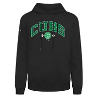 Men's Levelwear  Black Chicago Cubs St. Patrick's Day Podium Plaid Pullover Hoodie