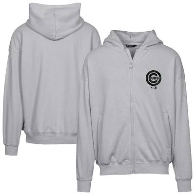 Men's Levelwear  Gray Chicago Cubs Oversized Uphill Digital Camo Full-Zip Hoodie