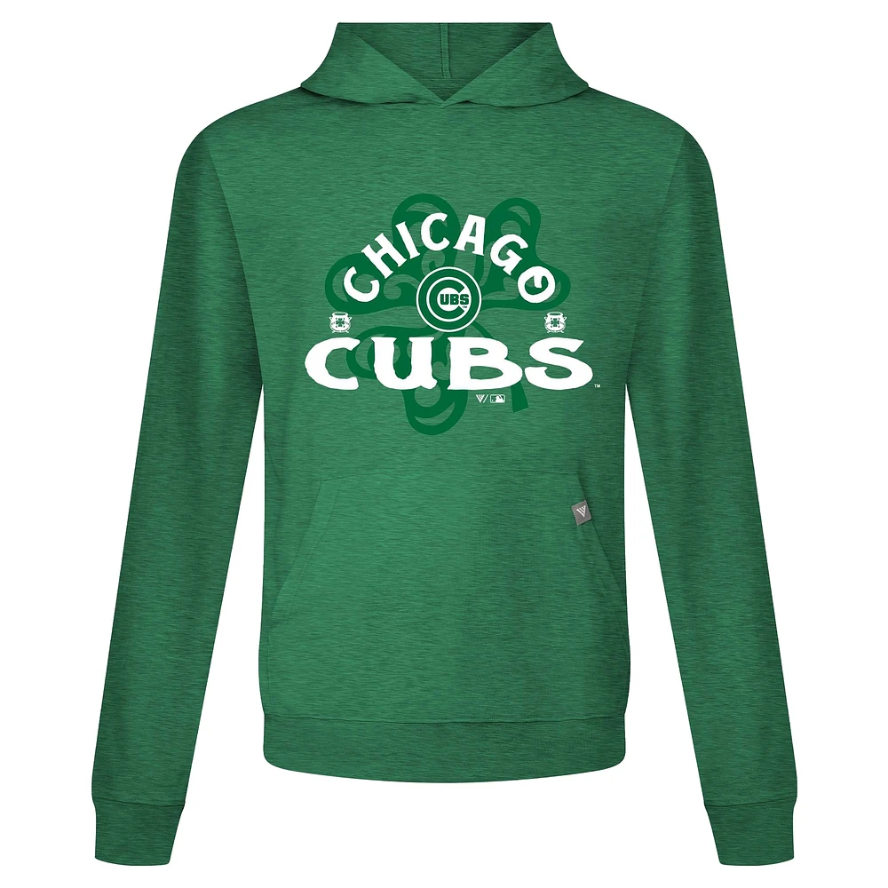 Men's Levelwear Green Chicago Cubs St. Patrick's Day Relay Shamrock Pullover Hoodie